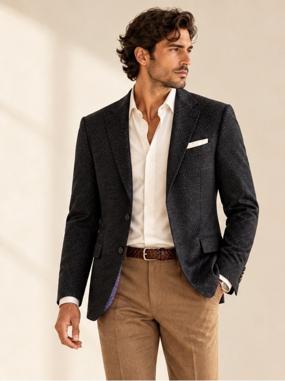Ted Baker Endurance Tweed Blazer Cashmere Wool Quiet Luxury Sz 46R